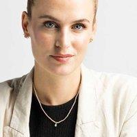 Athat 18ct Gold-Plated Statement Necklace with Champagne Zircon - Adjustable Orange Pendant for Women