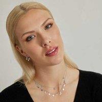 Rhodium-Plated Zirconium Pendant Necklace - Elegant Gift Jewellery