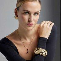 LUXENTER 18k Yellow Gold Adjustable Statement Necklace - 47cm + 5cm Ext