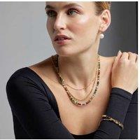 Luxenter Cautar 18k Gold Multicoloured Enamel Pendant Necklace - Adjustable Boho Statement Jewellery