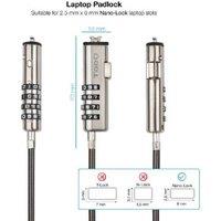 Tooq Anti-Theft Security Cable Lock - 4-Digit Combination, Universal Laptop & Device Protection