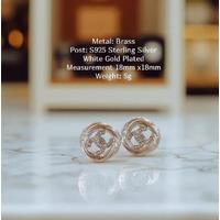 Sterling Silver Double-C Swirl Stud Earrings - Hypoallergenic, Polished Statement Studs