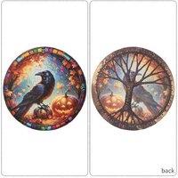 Halloween Horror Musical Drums Decorative Wall Art - Plywood & Polyester, 25cm