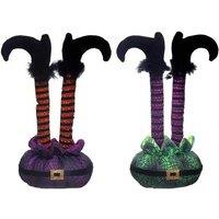 Inverted Elf Leg Pendant - Whimsical Halloween Home Decor (Purple/Green, Flexible Design)