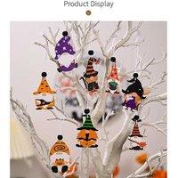 4-Grid Halloween Rudolf Wooden Wall Art - Handcrafted Natural Wood Home Decor, 14cm x 14cm