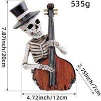 Halloween Cartoon Skeleton Resin Figure - Funny Tabletop Home Decoration