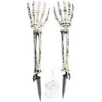 Glowing Ground Hands LED Outdoor Halloween Decor - Battery/Solar-Powered Yard Art