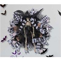 Halloween Witch Hat Skull Mesh Garland Wall Decor - Plastic, Cloth & Mesh, Spooky S3-30 Style