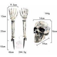 Halloween Skull LED Garden Decor Set - 3pc Plastic Outdoor Ornament