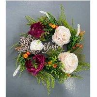 Autumn Thanksgiving Wreath - Simulated Plant Door Decor, 40cm, Durable Plastic, Festive Wall Art