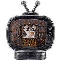 Halloween TV Light LED Desktop Ornament - Retro PVC Ghost Skull Home Decor
