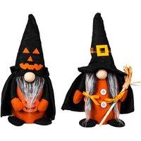 Handcrafted Fabric Gnome Tabletop Decor - Halloween Pumpkin & Witch Ornament