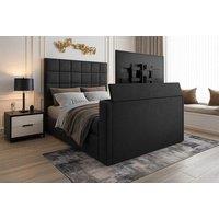 CinemaDream Plush Velvet TV Bed with Built-In TV Lift Mechanism