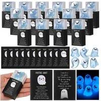 Glow-in-the-Dark Resin Mini Ghost Figures - 6PC Decorative Set for Home & Halloween