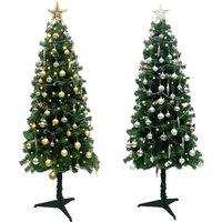 Deluxe 6ft Christmas Tree in a Box with Decorations & LED Lights - Gold or Silver