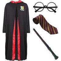 Unisex Black EARLY BIRD! Harry Potter Kids Wizard Costume- Robe, Wand, Glasses, Tie and Owl
