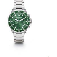 Gents Emporio Armani AR11500 Stainless Steel Watch with Chronograph and Green Dial