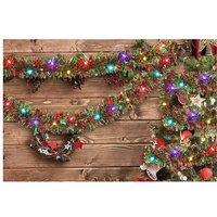 Luxury 5M Pre-Lit Christmas Tinsel Garland with Battery String Lights