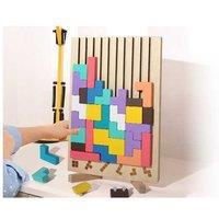 Giant Wooden Block Stacking Puzzle STEM Building Set - Educational Toy for Ages 4+