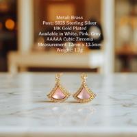 BVLGARI Divina Fan 18K Gold-Plated Sterling Silver Crystal Stud Earrings - Hypoallergenic, Lightweight, Statement Studs