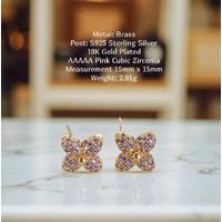 Sterling Silver Crystal Clover Pave Stud Earrings - Hypoallergenic, Lightweight, Statement Studs