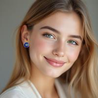 Chanel Glossy Round Stud Earrings - S925 Sterling Silver, Hypoallergenic, Statement Studs