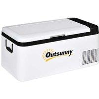Outsunny 12V Portable Car Fridge Freezer 18L - Compact, Dual-Zone, for Campervan, RV & Camping