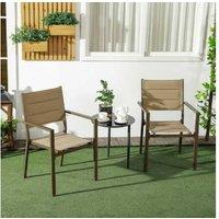 Aluminium Garden Stacking Chairs - Set of 2, Weather-Resistant, Space-Saving, Modern Patio Seating