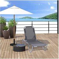 Outsunny Aluminium Reclining Sun Lounger - 5-Position, Weather-Resistant Outdoor Chair