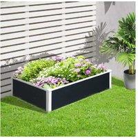 Outsunny Weather-Resistant Raised Garden Bed Planter - Durable PP Plastic, 302L, Open-Bottom, 120x90x30cm