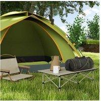 Outsunny Foldable Aluminium 2-Seater Table - Weather-Resistant, Portable, Khaki