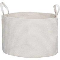 88L Freestanding Cotton Rope Laundry Basket - Large, Soft, Cream White Hamper