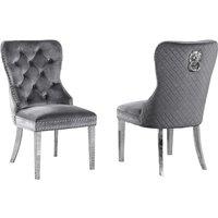 Luxury Velvet Dining Chair With Chrome Knocker & Padded Comfort