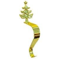 4Pcs Golden Christmas Stocking Holders - Elegant Mantel Hooks Set