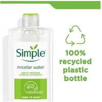 Simple Micellar Cleansing Water Makeup Remover - Hydrating, Fragrance-Free, For Sensitive Skin (400ml, 1/2/3/6 Pack)