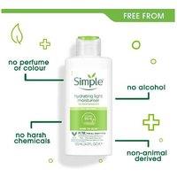 Simple 12H Hydrating Light Moisturiser with Pro-Vitamin B5 & Vitamin E for Sensitive Skin, Lightweight Cream, 125ml x3