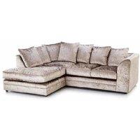 Dylan Crush Velvet Mink Left Hand Corner Sofa - Luxury Velvet, Spacious 4-Seater, Modern British Style