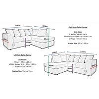 Dylan Grey Jumbo Cord Left Hand Corner Sofa - Fabric, Deep Seating, Modern 3-Seater