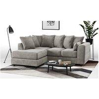 Dylan Jumbo Cord Fabric Grey Left Hand Corner Sofa - Modern 5-Seater