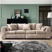 Harriet Chanel Fabric 4 Seater Sofa - Modern Handmade Beige, 3 Colours