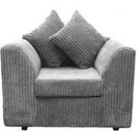 Modern Grey Fabric Armchair - Contemporary Lounge Chair with Cushions, 5 Colours