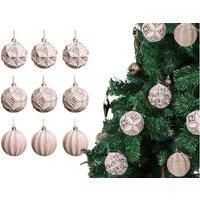 9pcs Shatterproof Christmas Ball Ornament Set - Gold, Red & Rose Gold Baubles for Xmas Tree Decoration