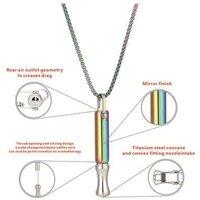 Stainless Steel Quit Smoking Necklace - Mindfulness Pendant, Unisex, Polished Chain