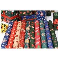 10-Pack Festive Christmas Gift Wrapping Paper - Eco-Friendly Kraft, Mixed Designs