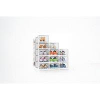 12-Piece Transparent Large Shoe Boxes - Modular & Stackable Organiser