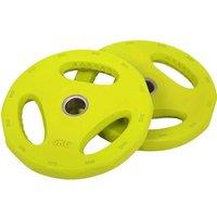 5kg Lime Green Rubber Barbell Plates - Heavy-Duty, 30mm Standard, Commercial Grade (10kg or 20kg Set)