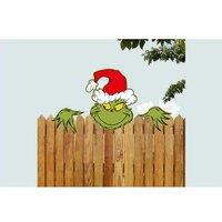 Grinch- Wooden Christmas Courtyard Signboard - Festive Outdoor Decoration, 30x40cm, Durable Wood
