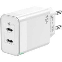 AISENS 45W GaN USB-C Fast Charger for iPhone, Samsung & More - Dual Port, Compact, Universal