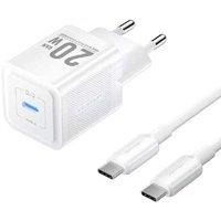 PRICE DROP! Vention 20W Fast Type-C Charger - EU Plug, 1m Cable, White - Universal USB-C Power Adapter for iPhone, Samsung & More