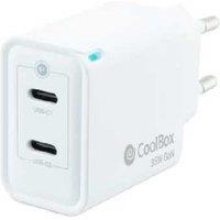 CoolBox GaN 35W Fast Wall Charger - Dual USB-C, Universal Phone & Tablet Charging, Compact Travel Adapter